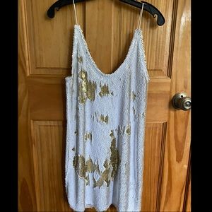 Free People gold/white sequin dress